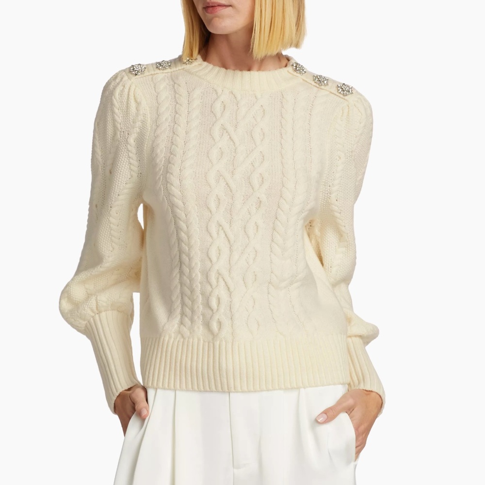 Generation Love  Rylan Wool Cable-Knit Sweater